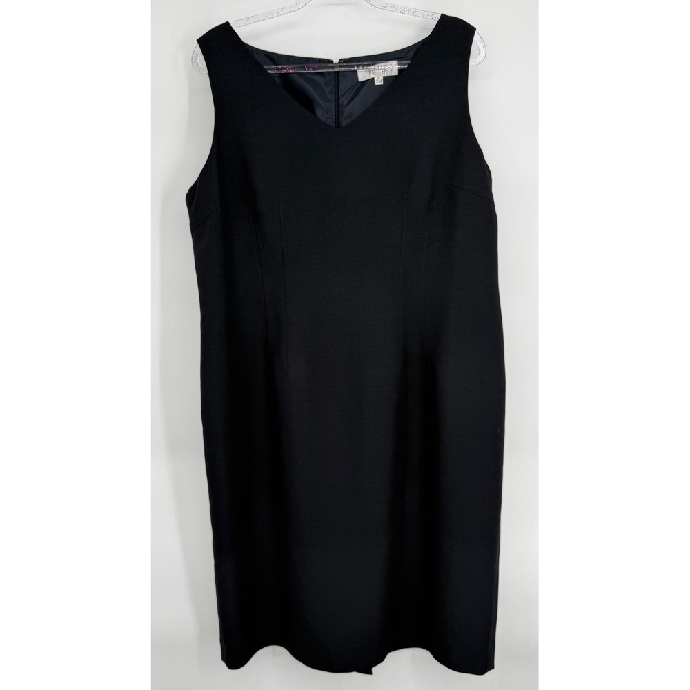 Kasper Womens Black Sleeveless V-Neck Sheath Dress Sz 18 Professional Career